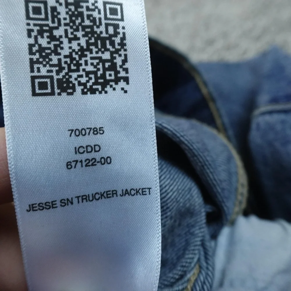 NEW True Religion Jacket Mens L Blue Denim Jean Coat Type 3 Trucker Horseshoe